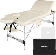 TecTake Massage recliner with 5cm padding and aluminium frame 3 zones, beige - Massage Table