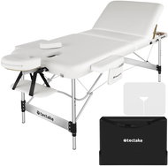 TecTake Massage recliner with 5cm padding and aluminium frame 3 zones, white - Massage Table