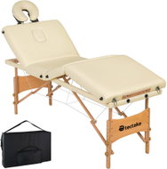 TecTake Folding wooden massage couch 4 zones, cream - Massage Table