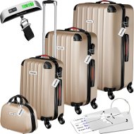 Tectake Cestovní kufry Cleo s váhou na zavazadla – sada 4 ks - champagne - Case Set