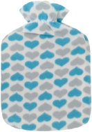 Verk Warming thermophore with plush cover - blue-grey with hearts - Heat Pad