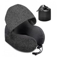 Take it shop Cestovní polštář z paměťové pěny s integrovanou kapucí, černý - Travel Pillow