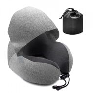 Travel Pillow Take it shop Cestovní polštář z paměťové pěny s integrovanou kapucí, šedý - Cestovní polštářek