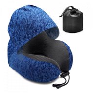 Take it shop Cestovní polštář z paměťové pěny s integrovanou kapucí, modrý - Travel Pillow