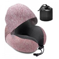 Take it shop Cestovní polštář z paměťové pěny s integrovanou kapucí, růžový - Travel Pillow
