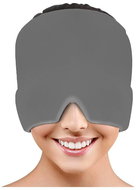 Cooling compression 360° gel face mask against migraine and fatigue, grey - Hot and Cold Pack