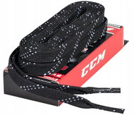 CCM Waxed hockey skate laces Wax Laces 305 cm, black - Shoe Laces