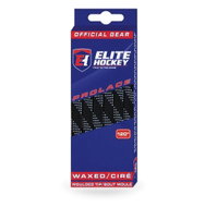 Elite Hockey Waxed Skate Laces 96" (244cm), Black - Shoe Laces