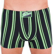 Styx Q764 - Black-Green Stripes, Black - Boxer Briefs