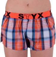 Styx T601 - orange. blue-white cube, orange XL - Boxer Shorts