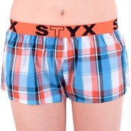 Styx T631 - Blue-Orange Checked, size M - Boxer Shorts