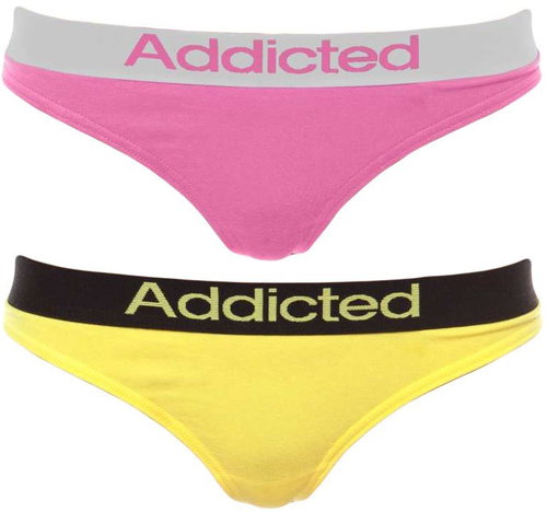 Addicted 2Pack Thong Addicted, Pink/Yellow, Mixed Pack, size L - Thong - Main image