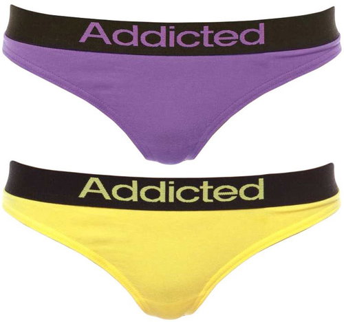 Addicted 2Pack Thong Addicted purple yellow, multicolour L - Thong - Main image