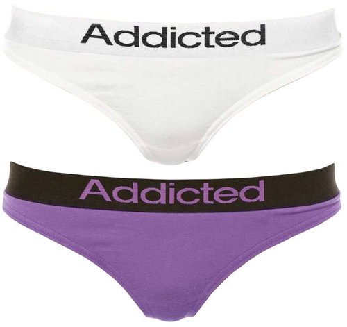 Addicted 2Pack Thong Addicted white purple, multicolour XS - Thong - Main image