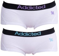 Addicted 2Pack Panties, White-Blue/White-Purple, size XS - Pants