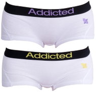 Addicted 2Pack Panties, White-Purple-Yellow, White, size XS - Pants