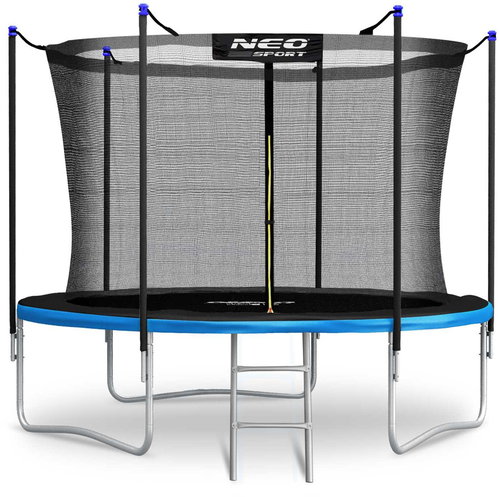 Neo-Sport Garden trampoline 8 feet / 252 cm with inner net and ladder black - blue - Trampoline - Main image