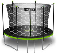 Neo-Sport Garden trampoline 10 ft / 312 cm with inner net and ladder, black - green - Trampoline