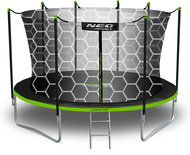 Neo-Sport Garden trampoline 12 ft / 374 cm with indoor net and ladder, black - green - Trampoline