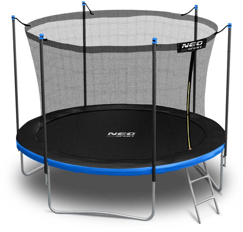 NEO-SPORT Trampoline 6 ft/183 cm, black - blue, with inner net + ladder - Trampoline - Main image