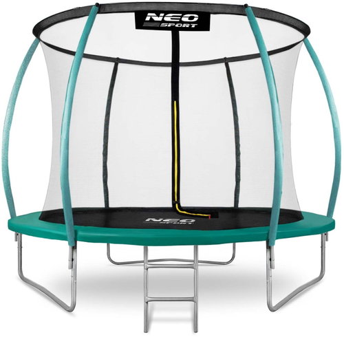 NEO-SPORT Trampoline profiled 8 ft/252 cm, turquoise, with inner net - Trampoline - Main image