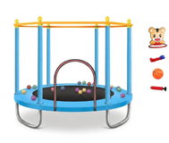 Sedco D03B Children’s Trampoline – 139 cm, blue, with safety net and accessories - Trampoline