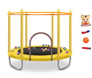 Sedco D03B Children’s Trampoline – 139 cm, yellow, with safety net and accessories - Trampoline