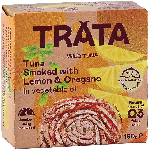 TRATA Smoked tuna in vegetable oil lemon-oregano 160 g - Long Shelf Life Food - Main image