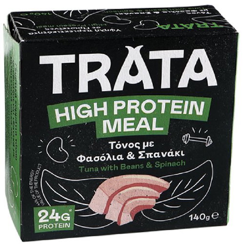 TRATA High Protein Meal Tuna with beans and spinach 140 g - Long Shelf Life Food - Main image