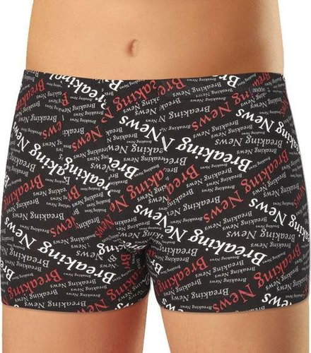 Andrie PS 5353 C - inscriptions, black size L - Boxer Briefs - Main image