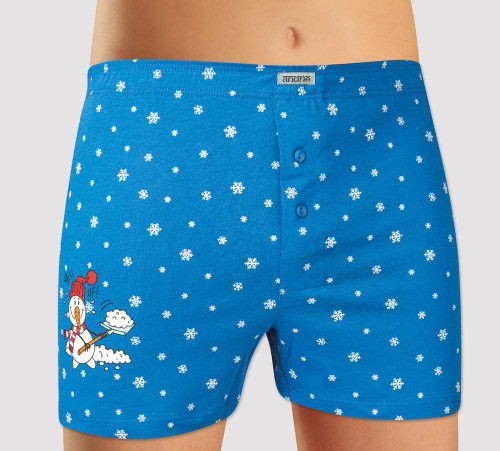 Andrie PS 5509 A, snowflake, blue size L - Boxer Shorts - Main image