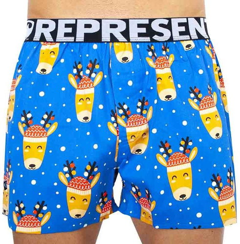Represent R9M-BOX-0717 / reindeer, blue size L - Boxer Shorts - Main image