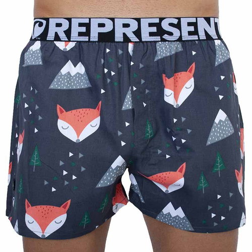Represent R0M-BOX-0733 - foxes, multicoloured, sized. M - Boxer Shorts - Main image