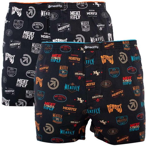 Meatfly 2Pack Agostino - Badges, Black, size M - Boxer Shorts - Main image