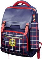 Monopol Backpack with pencil case light red-blue - School Backpack