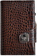 Tru Vitru Click and Slide TWIN - Croco Brown Leather - Wallet