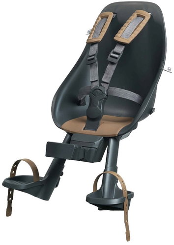Urban Iki Front Bike Seat with Clamp Adapter Bincho Black/Kurumi Brown - Children's Bike Seat - Main image