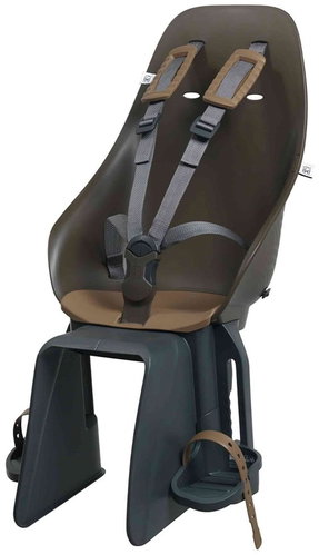 Urban Iki Rear bike seat with rack adapter Koge Brown/Kurumi Brown - Children's Bike Seat - Main image