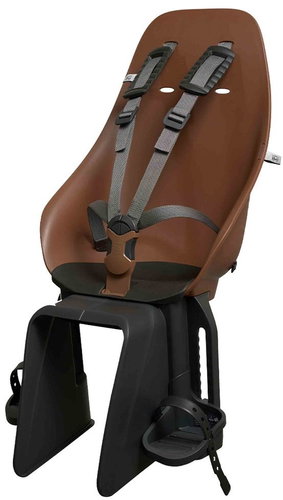 Urban Iki BIO rear bike seat with Haniwa Brown/Bincho Black carrier adapter - Children's Bike Seat - Main image