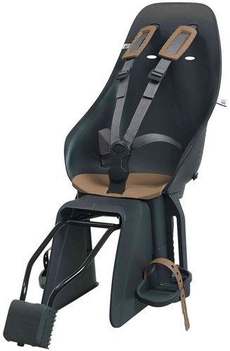 Urban Iki Rear Bike Seat with Adapter and Seatpost Carrier Set Bincho Black/Kurumi Brown - Children's Bike Seat - Main image