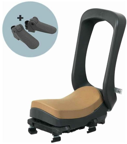 Urban Iki Junior Rear Seat with Carrier Adapter Bincho Black/Kurumi Brown - Children's Bike Seat - Main image