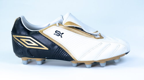 Umbro SX VALOR II -A-HG White/Black/Gold, size 45.5 EU / 295mm - Football Boots - Main image