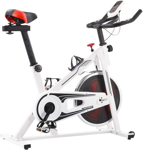 SHUMEE Cyklotrenažér se snímačem tepu, bílo-červený - Stationary Bicycle - Main image