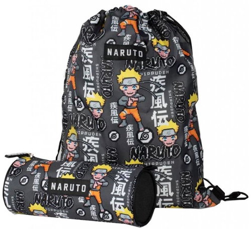 Naruto: Character and Signs - back bag and pencil case - Drawstring Bag - Main image