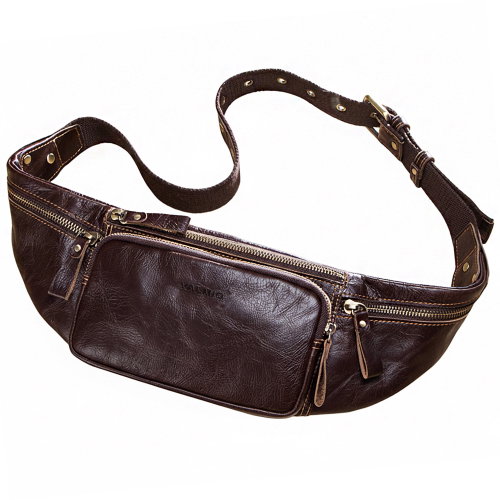 Valmio Marlow brown leather men's bum bag - Bum Bag - Main image