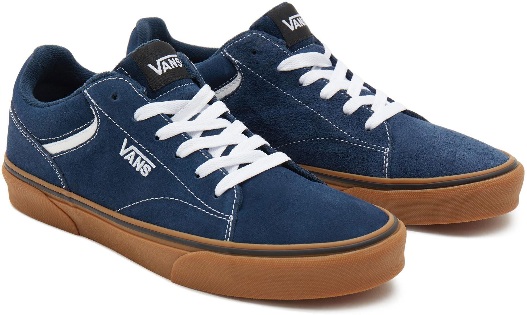 Navy blue vans with gum clearance sole