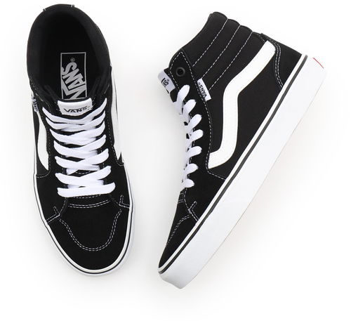 Vans - Sk8-Hi Lite + Suede/Canvas Black/White - Girl Shoes