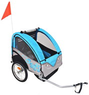 SHUMEE Bicycle trolley for children, grey-blue, 30 kg - Child Bicycle Trailer