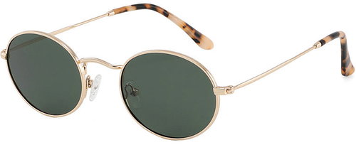 VeyRey acetate polarized sunglasses Wabame, gold rim, green lenses - Glasses - Main image