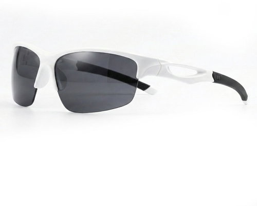 VeyRey Sports Polarized Sunglasses Blixe White Rim, Black Glasses - Cycling Glasses - Main image